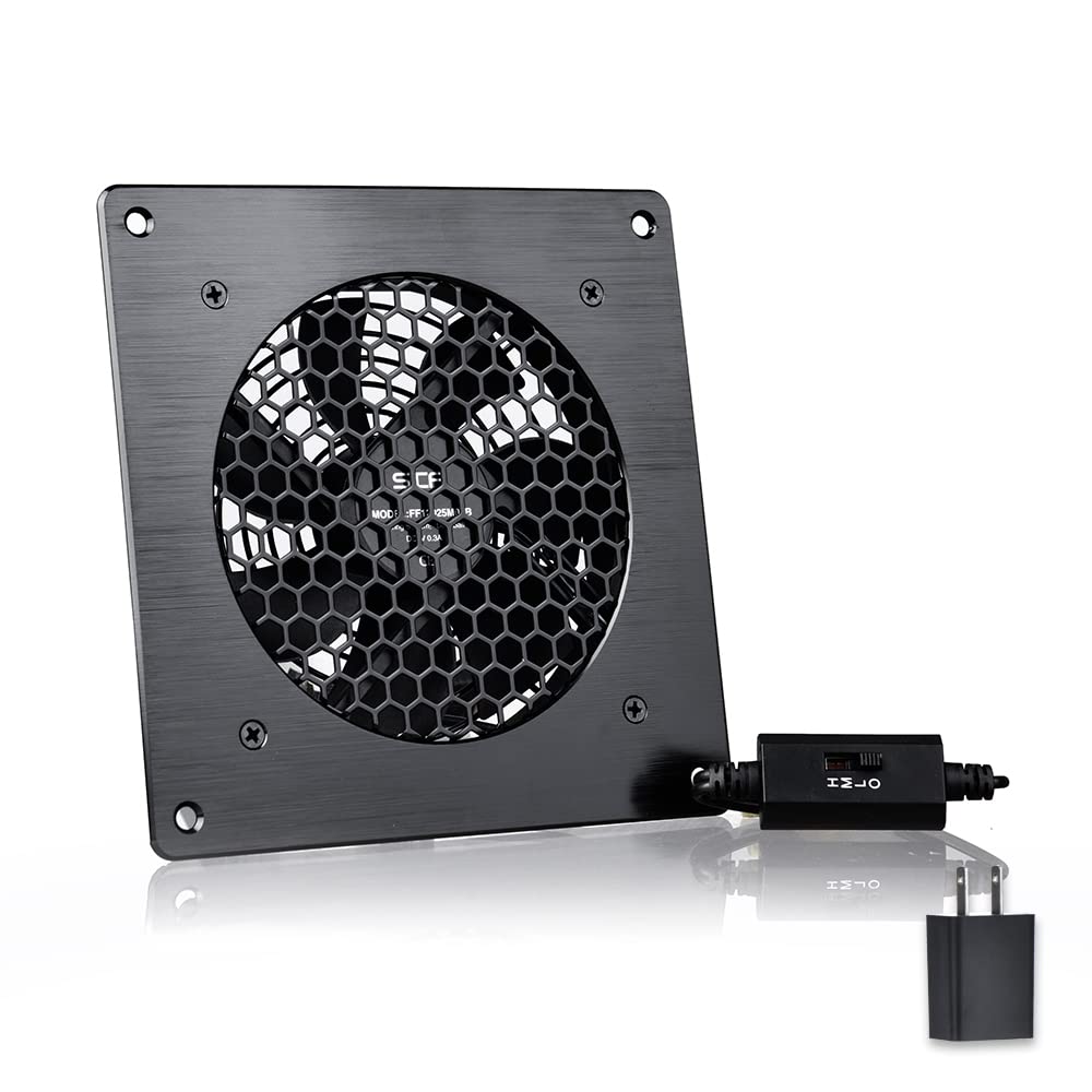 Scccf Usb Cabinet 120Mm Fan Quiet Cooling Fan System 6'' With Speed Control, For Home Theater Av Cabinets