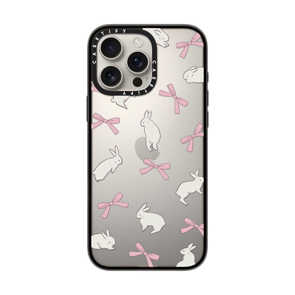 Casetify Compact Case For Iphone 16 Pro Max [Lightweight / 4 Ft. 2X Military Grade Drop Protection/Slim]   Rabbit Ribbon   Clear