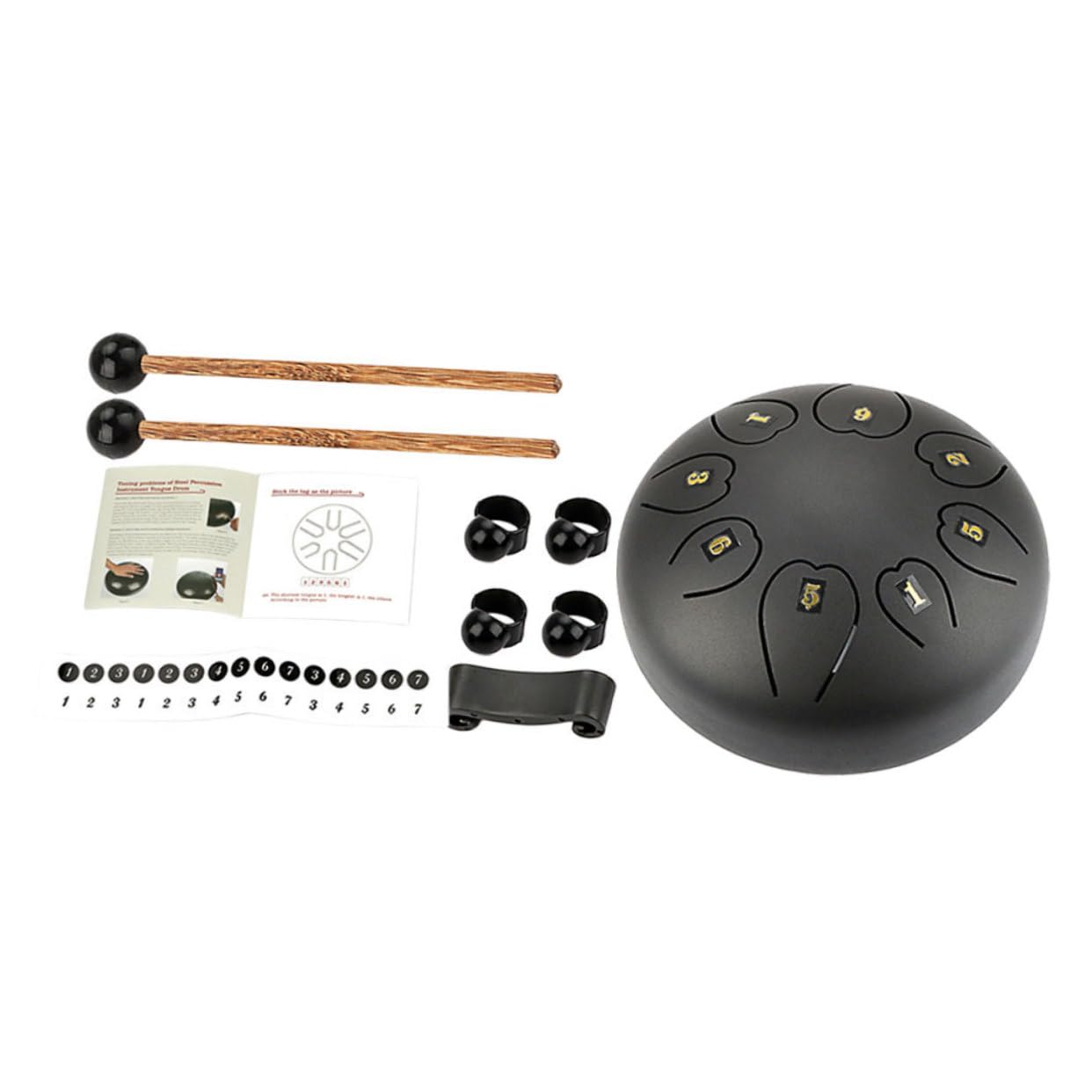 Whamvox 1Set Tongue Drum Beginner Percussion Instrument For Music Performance Yoga And Meditation Crisp Sound Easy To Learn Port