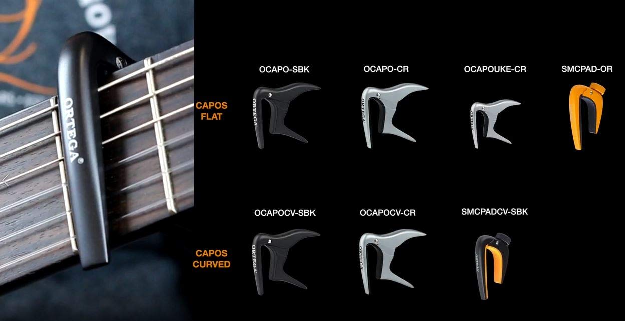 Ortega Guitars Capo Quick Change Clamp Classical Guitars W/Flat Fretboards (Ocapo Cr)
