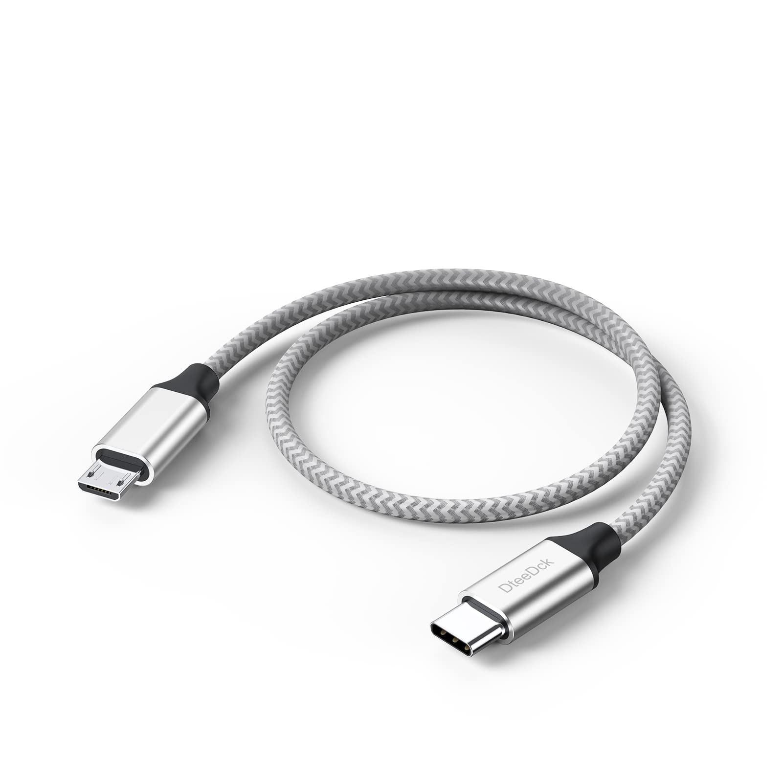 Dteedck Usb C To Micro Usb Cable 1Ft, 16W Charging & 480Mbps Data Transfer Usbc Type C To Microusb Cord Braided Male To Male Usb