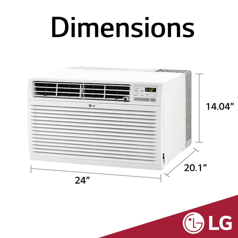Lg 10,000 Btu Through The Wall Air Conditioner, 115V, Cools Up To 440 Sq. Ft. For Bedroom, Living Room, Apartment, With Remote,