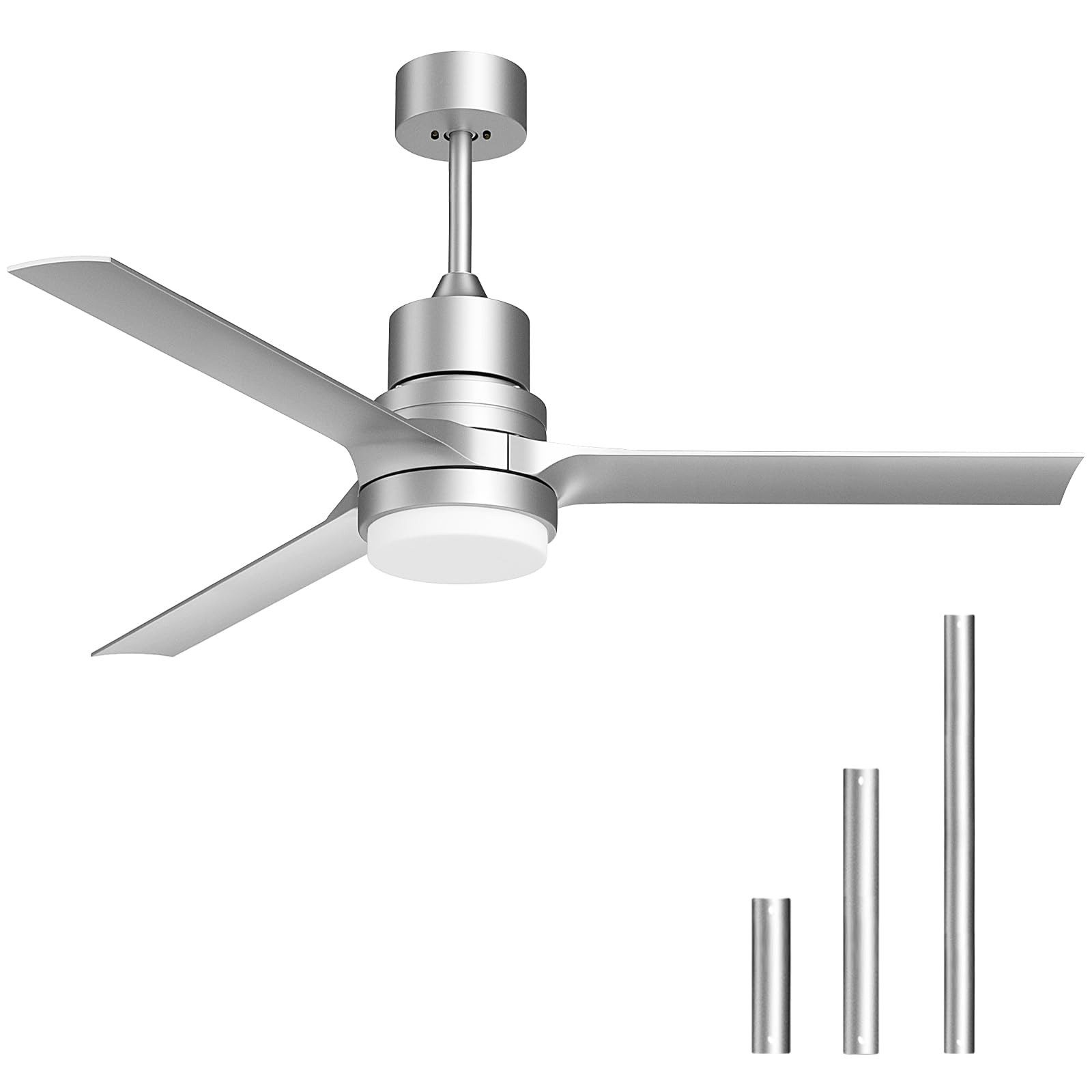 Biukis Ceiling Fans with Lights,Indoor and Outdoor Black Ceiling Fan with Remote Control, 52-inch Modern Ceiling Fans with Rever
