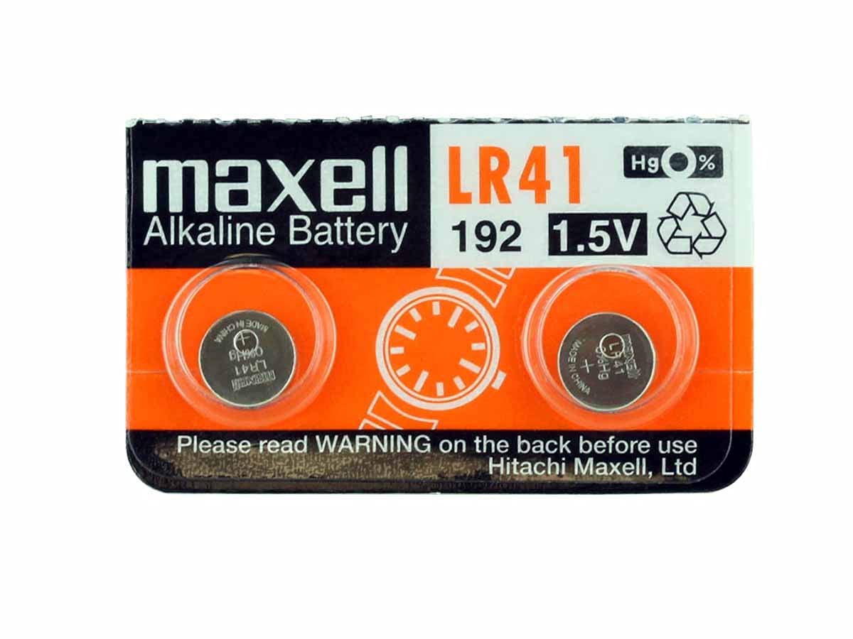 2 X Maxell Lr41 /192 / Ag3 / V3Ga 1.5V Alkaline Button Cell Battery Batteries
