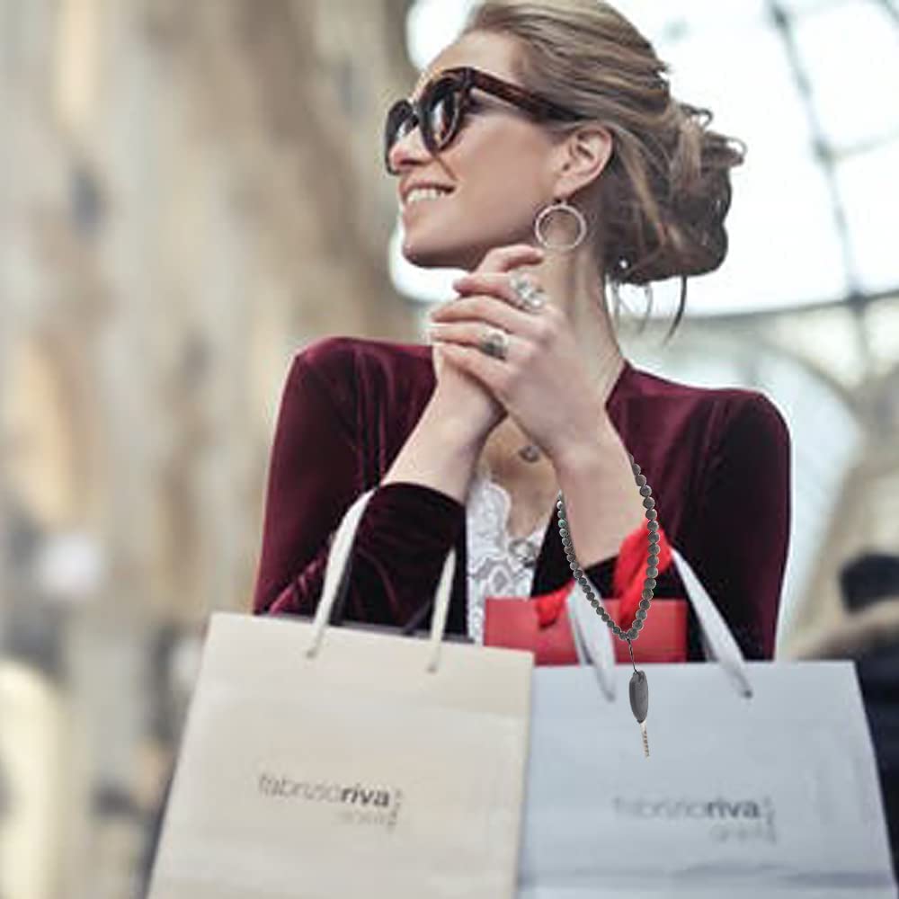 C&L Accessories Beaded Phone Charm Cell Phone Lanyard Wrist Strap Handmade Natural Gemstone (African Turquoise)