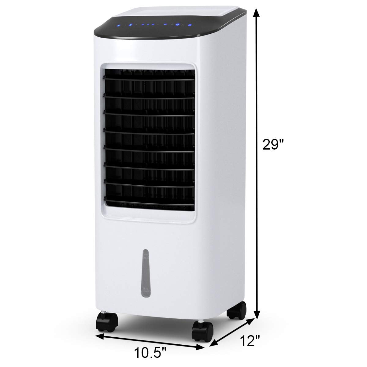 Costway Evaporative Cooler, Portable Air Cooler With Led Display, Remote Control, 7.5 Hour Timing Function, For Home & Office, C