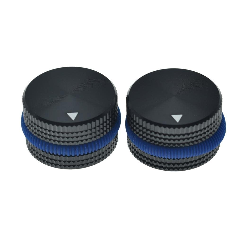 KAISH 2-Pack 63/64 (25mm) Diam. Aluminium Potentiometer Knobs 1/4  Universal Metal Pot Knobs for Guitar/Bass/AMPS Amplifier/Powe