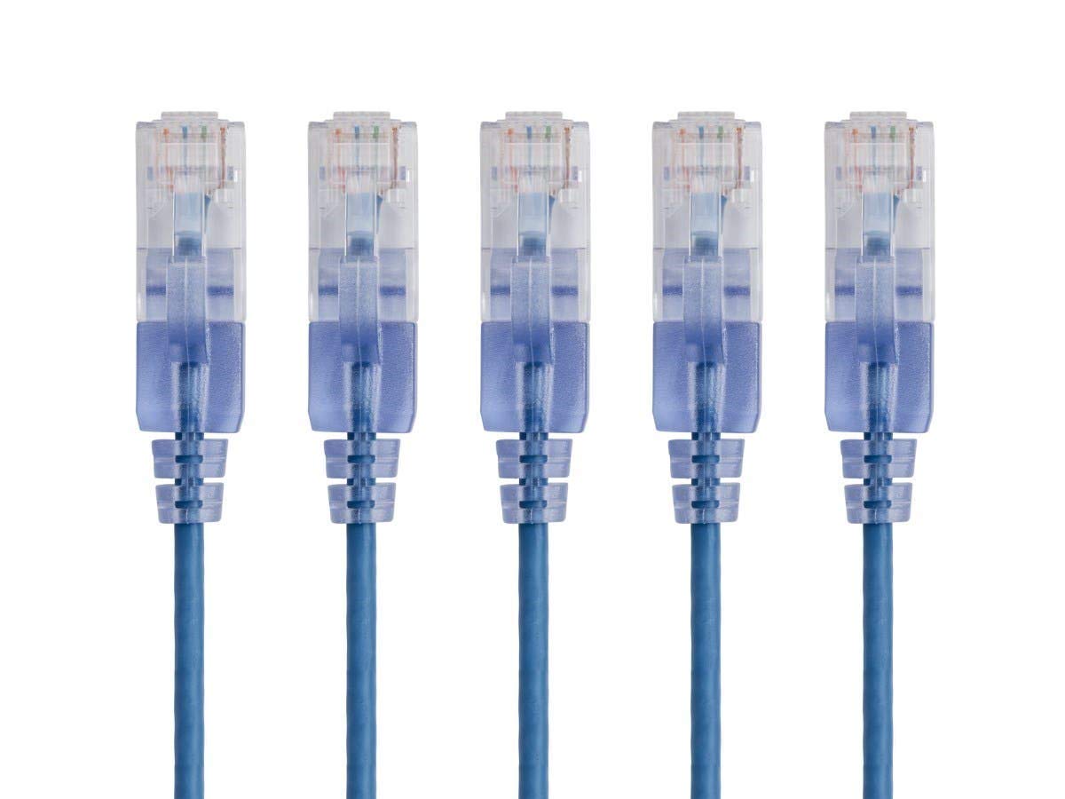 Monoprice Slimrun Cat6A Ethernet Patch Cable - Snagless Rj45_ Utp_ Pure Bare Cop