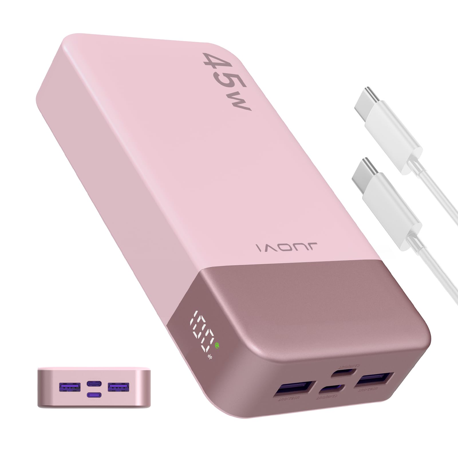 JUOVI Power Bank Fast Charging, 20000mAh 45W Portable Charger, Samsung Super Fast Charging Portable Phone Charger, USB C Power B