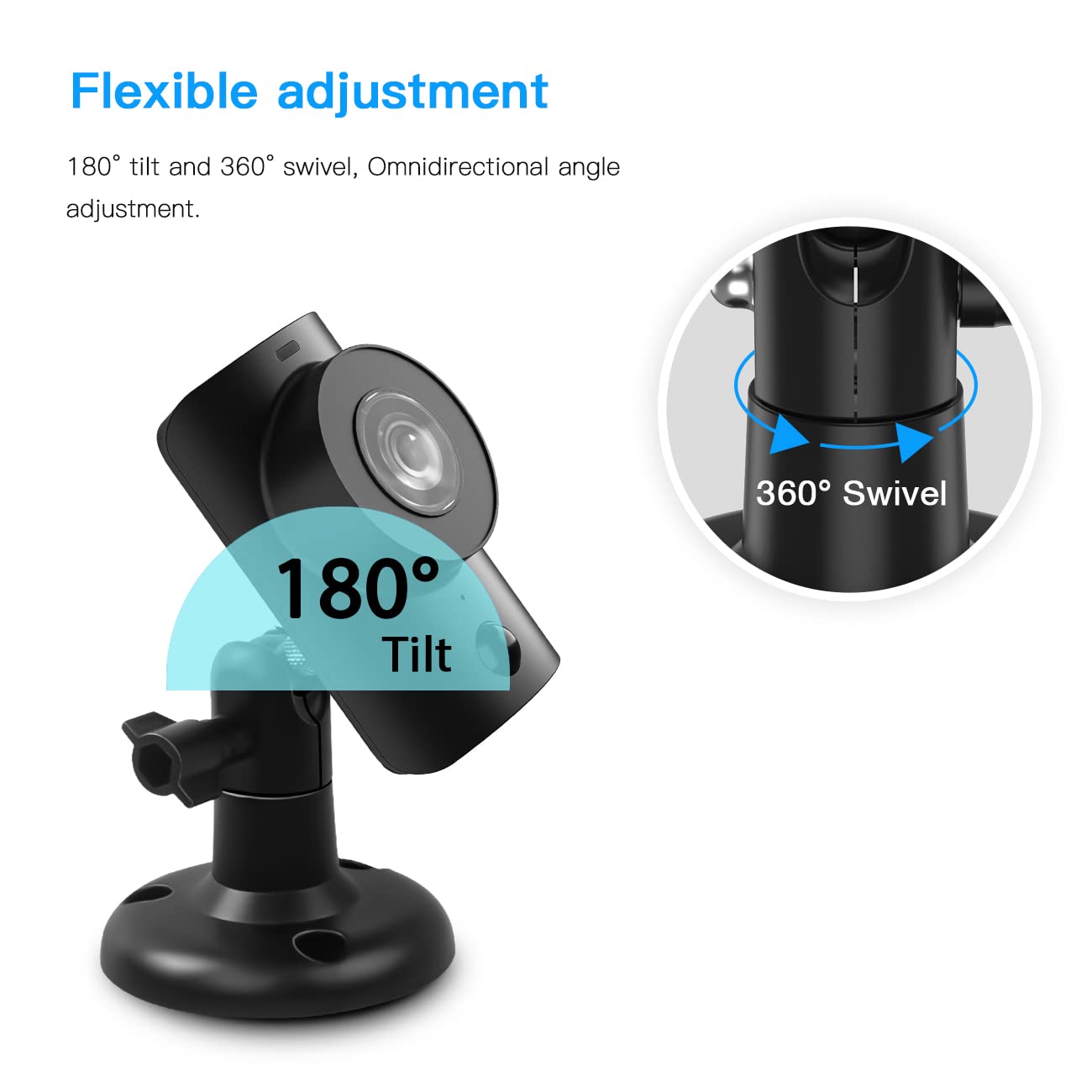 Koroao Mount Compatible With Simplisafe Camera, 360 Degree Adjustable Wall Mount For Simplisafe Security Camera (2 Pack)