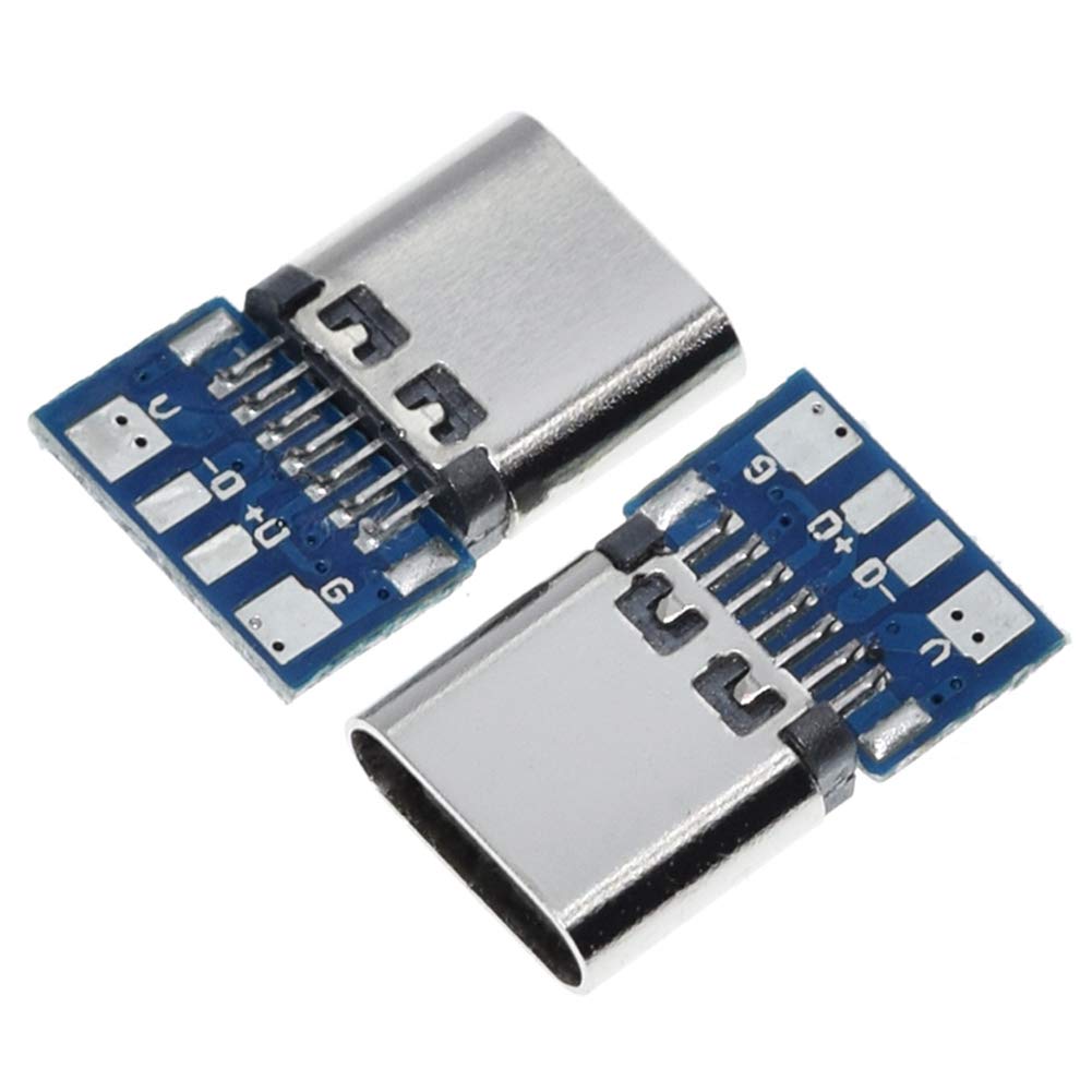 Anmbest 10Pcs Usb 3.1 Type C Connector 24 Pins Female Plug Socket Receptacle Adapter To Solder Wire & Cable 24P Pcb Board Suppor