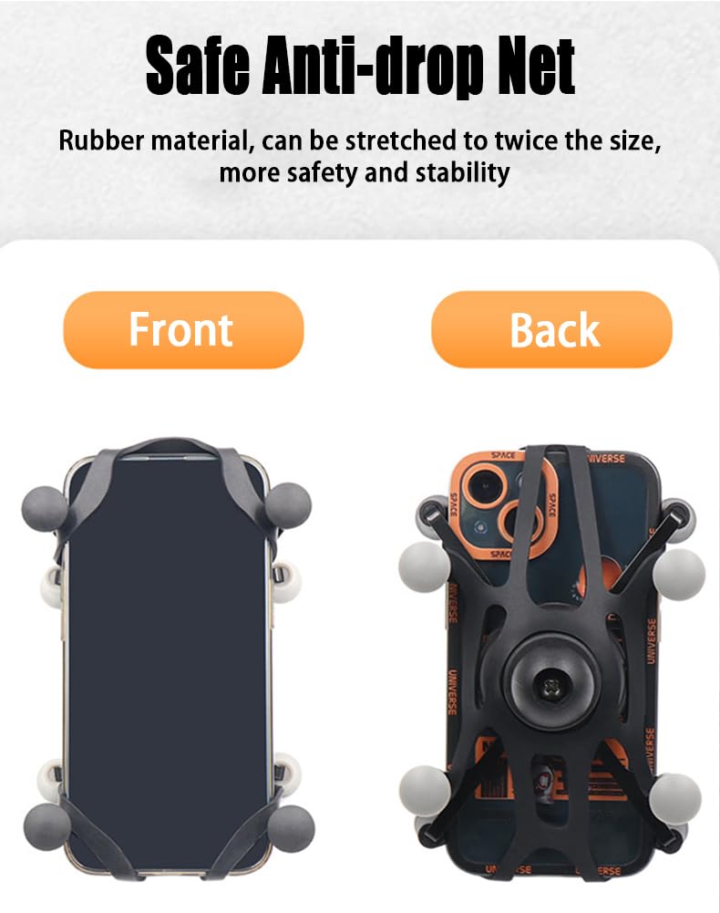 Strg Phone Holder With B Size 1'''' Ball, Ball Mount Handlebar Phone Mount Compatible With Ram And 1'''' Ball Systems Double Soc