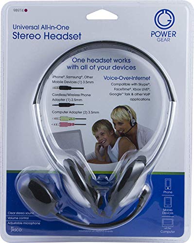 Power Gear Universal Over The Ear Headphones, All In One, Microphone, Work From Home, Music, Gaming, Works For Iphone Android Pc