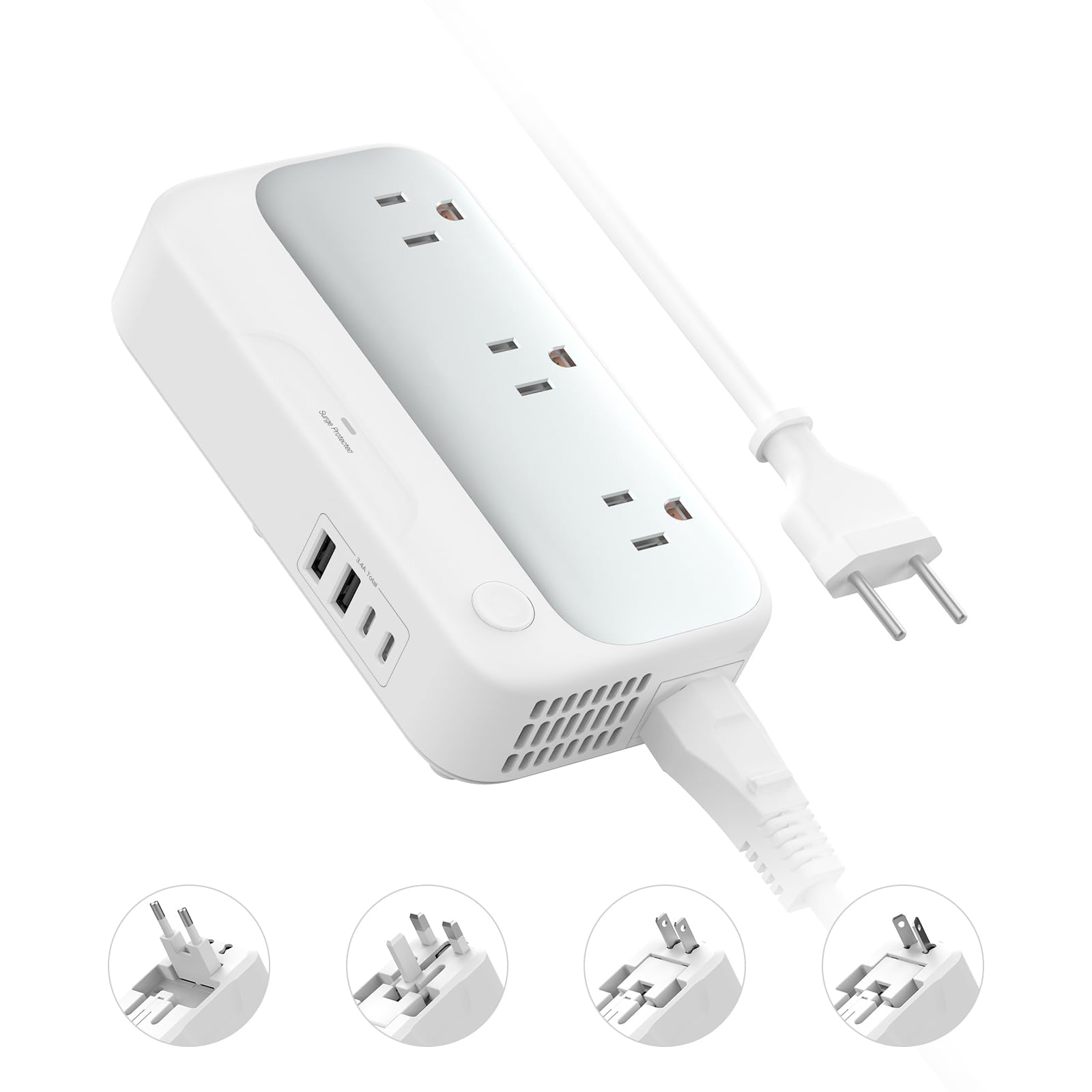 Universal Voltage Converter Us To Europe, 220V To 110V Power Travel Converter Combo, 250W Step Down European Adapter 220 To 110