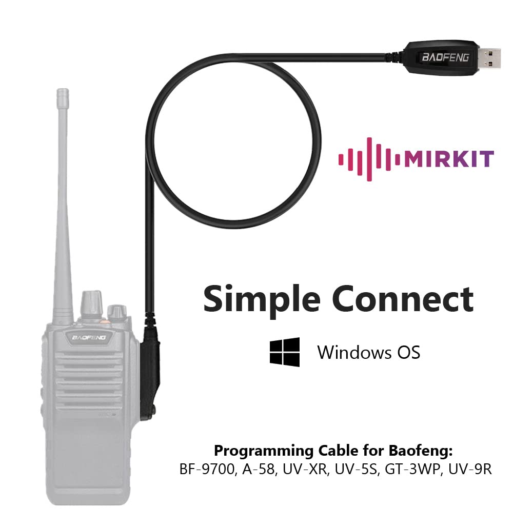 Mirkit Original Baofeng Usb Programming Cable For Baofeng Uv-9R Bf-9700 A-58 Uv-Xr Uv-5S Gt-3Wp Plus Handheld Ham Radio Transcei