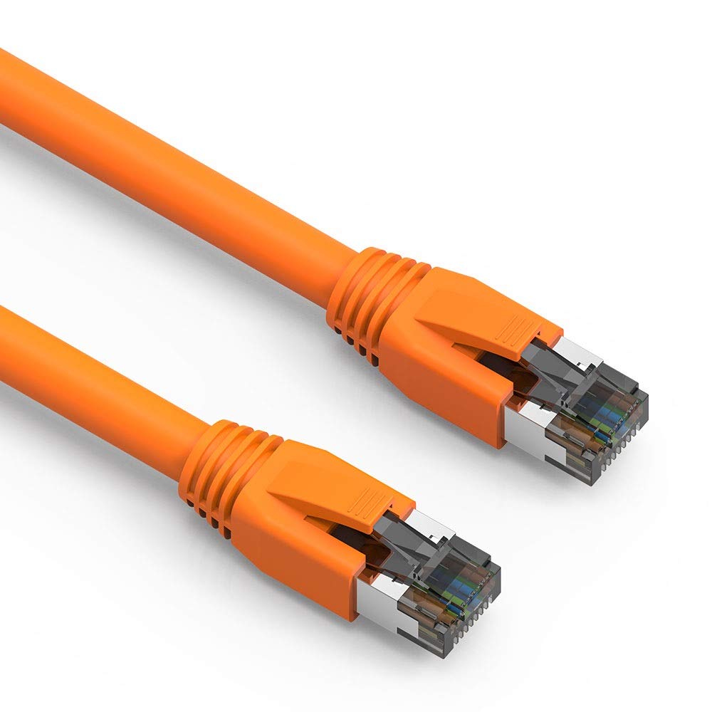 ACCL 10Ft Cat.8 S/FTP Ethernet Network Cable Orange 24AWG, 10 Pack