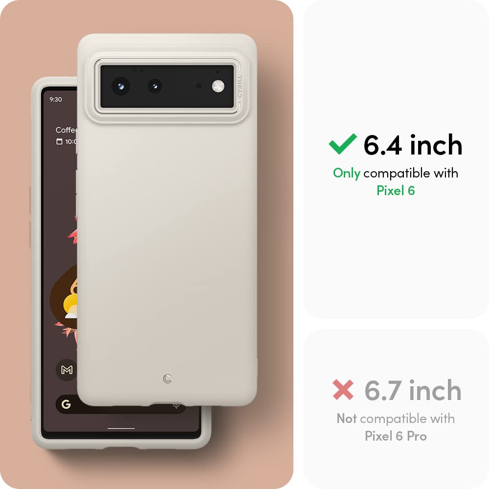 Cyrill Stone Compatible With Google Pixel 6 Case (2021), Slim Protective Tpu With Smooth, Anti Scratch Feel   Cream