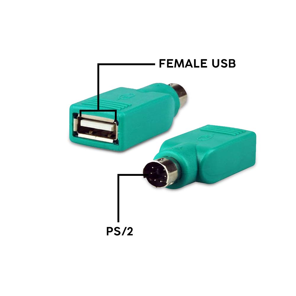 2 Pack Rocketbus Usb To Ps/2 Ps2 Adapter For Newer New Usb Mouse Or Keyboard To Older Old Legacy Computer Ps/2 Port
