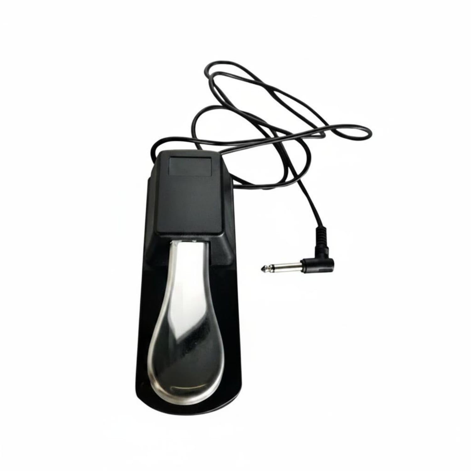 Ujeavette Wired Piano Sustain Pedal Compact Keyboard Sustain Pedal Black Music Accessory Glossy, Single Pedal