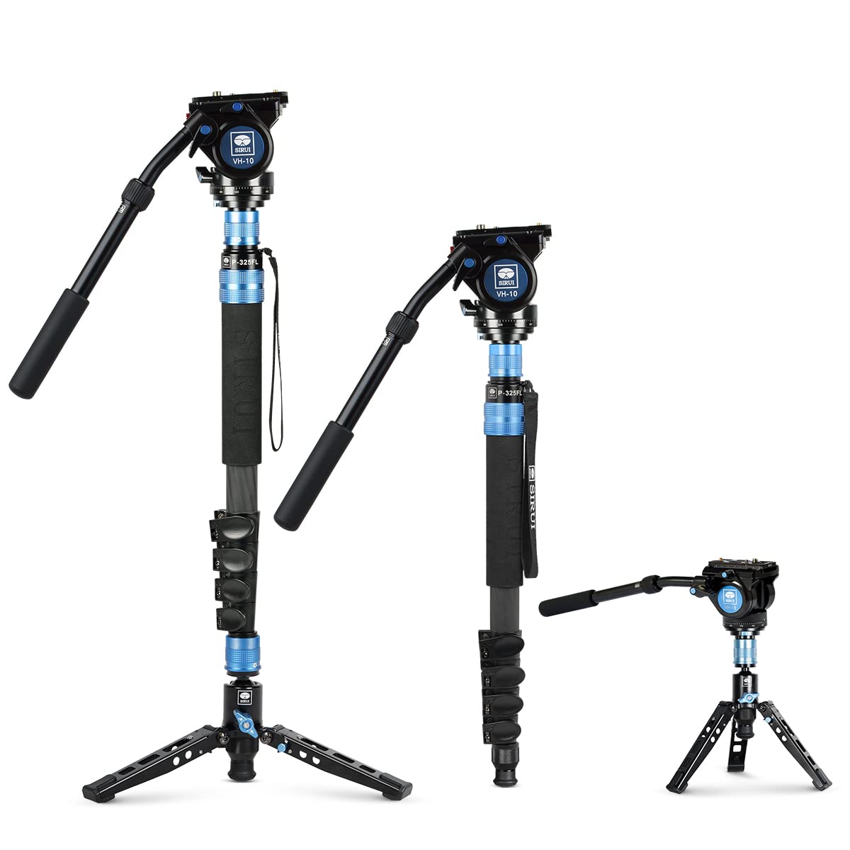 Sirui P 325Fl Carbon Fiber Camera Monopod Kit, 70.7'' Lightweight Professional Video Monopod With Vh 10 Fluid Video Head, Tripod