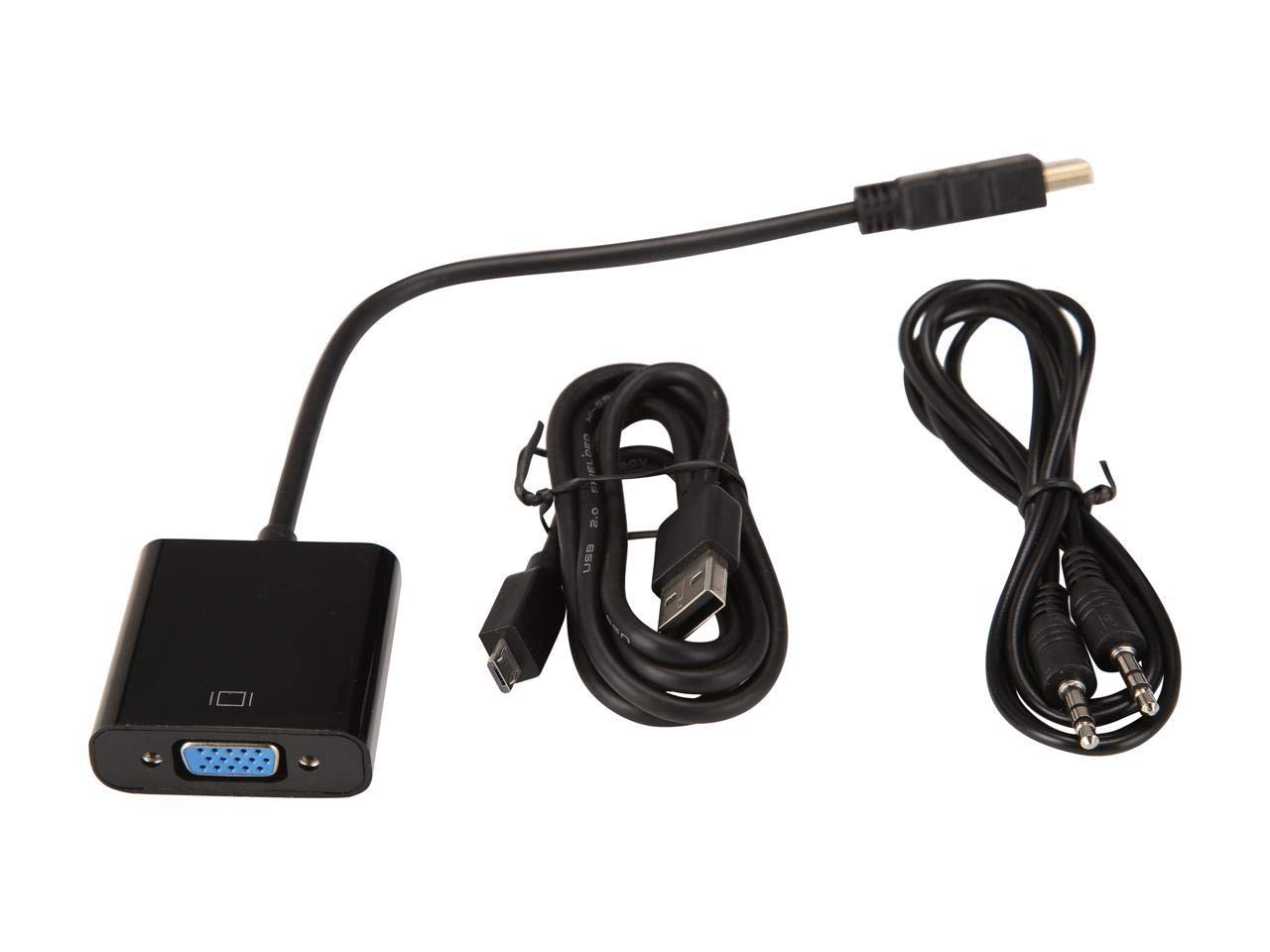 Nippon Labs 20Ad Hdmivga Mf Dongle Style Hdmi To Vga Video Active Adapter Converter With 3.5Mm Audio For Desktop Pc/Laptop/Ultra