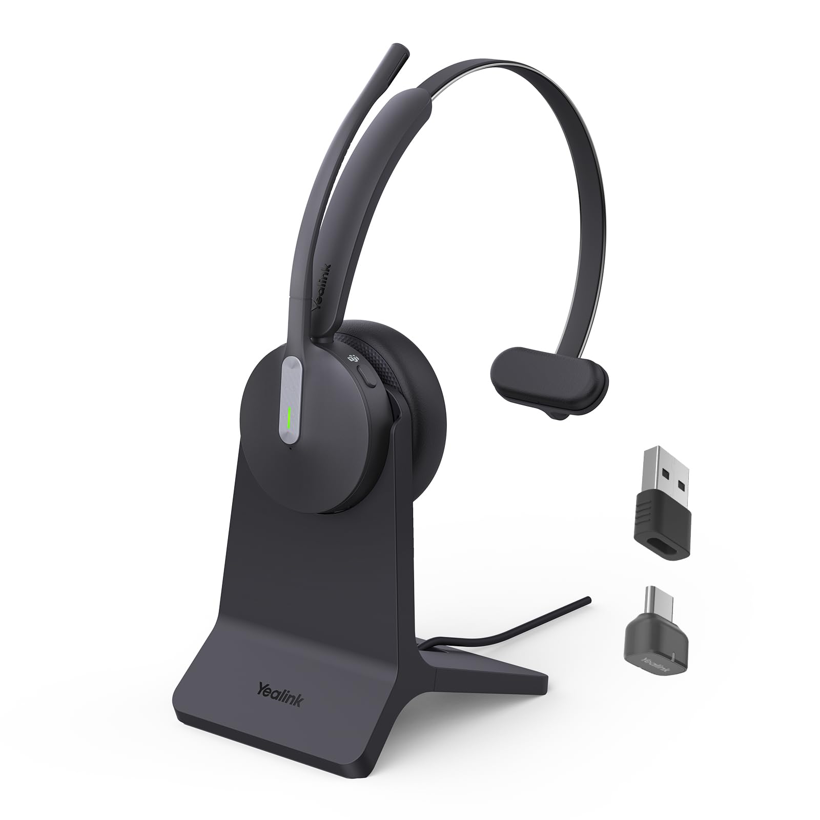 Yealink BH70 with Stand Wireless Bluetooth Headset with Microphone for Work, up to 35h Talking Battery Life, 3 Noise Cancellatio