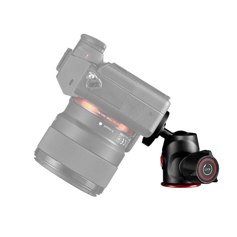Manfrotto 492 Centre Ball Head, For Camera Tripods, Ball Head In Lightweight And Strong Aluminium, Camera Stabilizer, Photograph