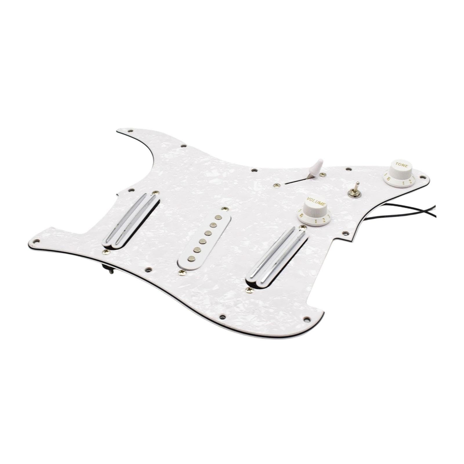 Atorse Sss Guitar Pickguard Ceramic Practical Diy Prewired Pickguard Backplate Accs White