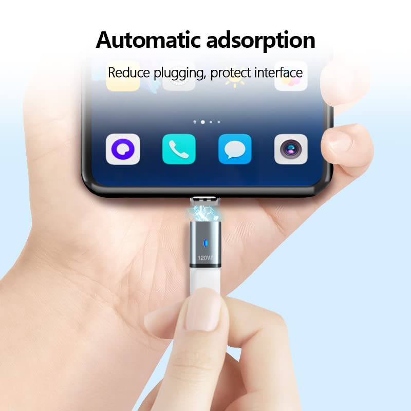 Sheeast Magnetic Usb C Adapter Straight 2 Pack 100W Usb C Magnetic Adapter Fast Charging 5Pin 480Mbps Data Transmission