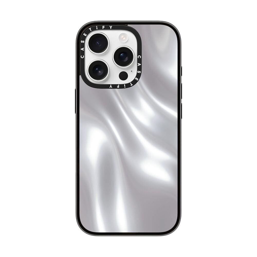 Casetify Compact Case For Iphone 16 Pro [Lightweight / 4 Ft. 2X Military Grade Drop Protection/Slim]   Soft Metal   Clear Black