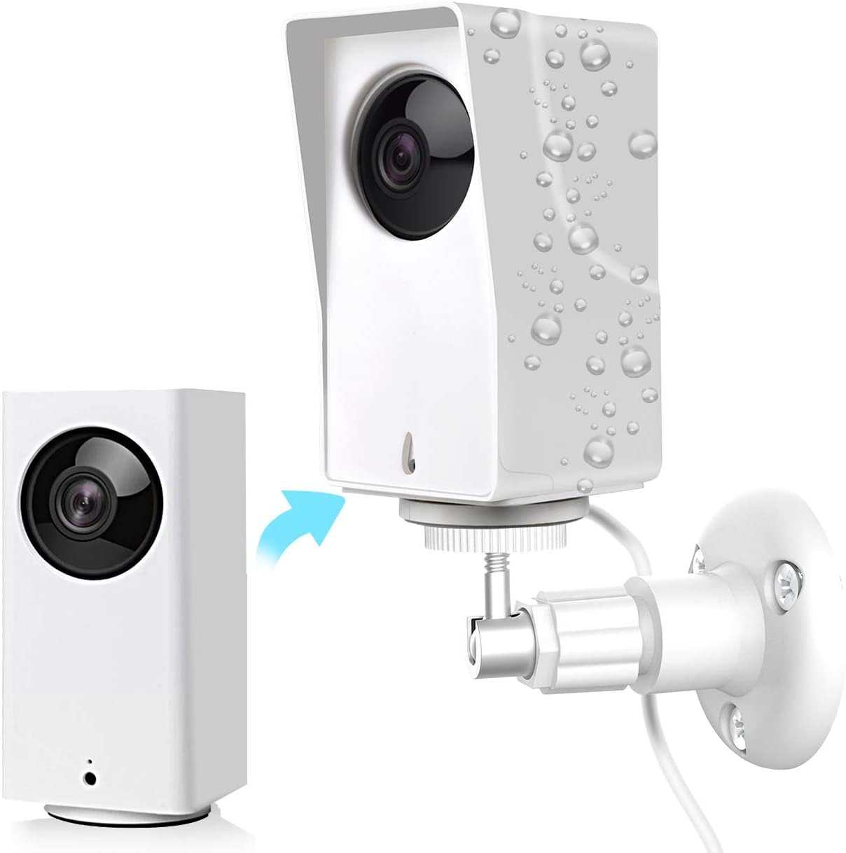 Eastking For Wyze Cam Pan Wall Mount Bracket With Silicone Case,Weather Proof 360 Degree Adjustable For Outdoor And Indoor Anti 