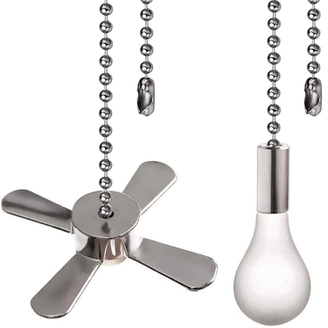 Akahttbn Ceiling Fan Pull Chain Ornaments Extension Chains with Decorative Light Bulb and Cord 13.6 Inches Fan Pull Chain Set Fo