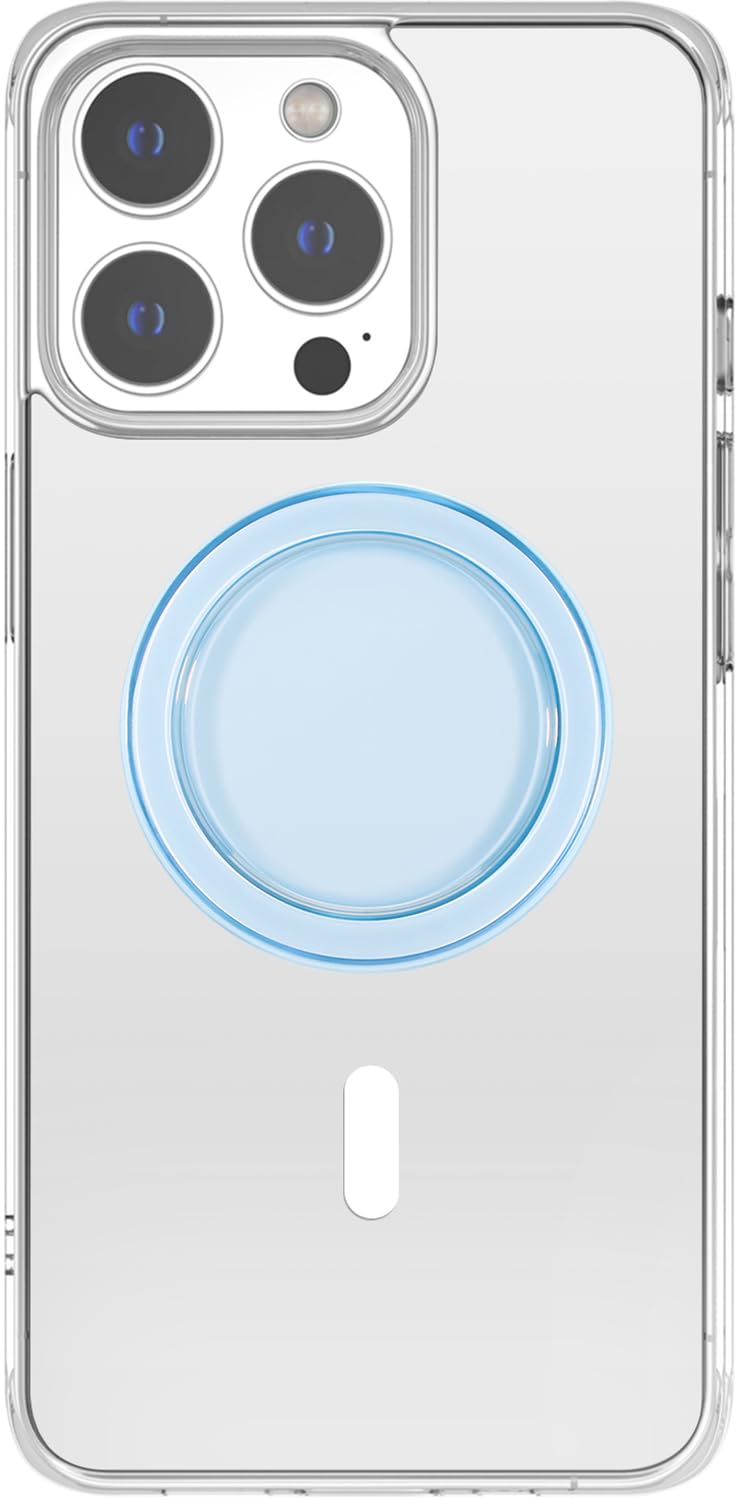 Metisinno Magnetic Base Compatible With Popsocket Phone Grips And Iphone Magsafe Cases, Blue Translucent