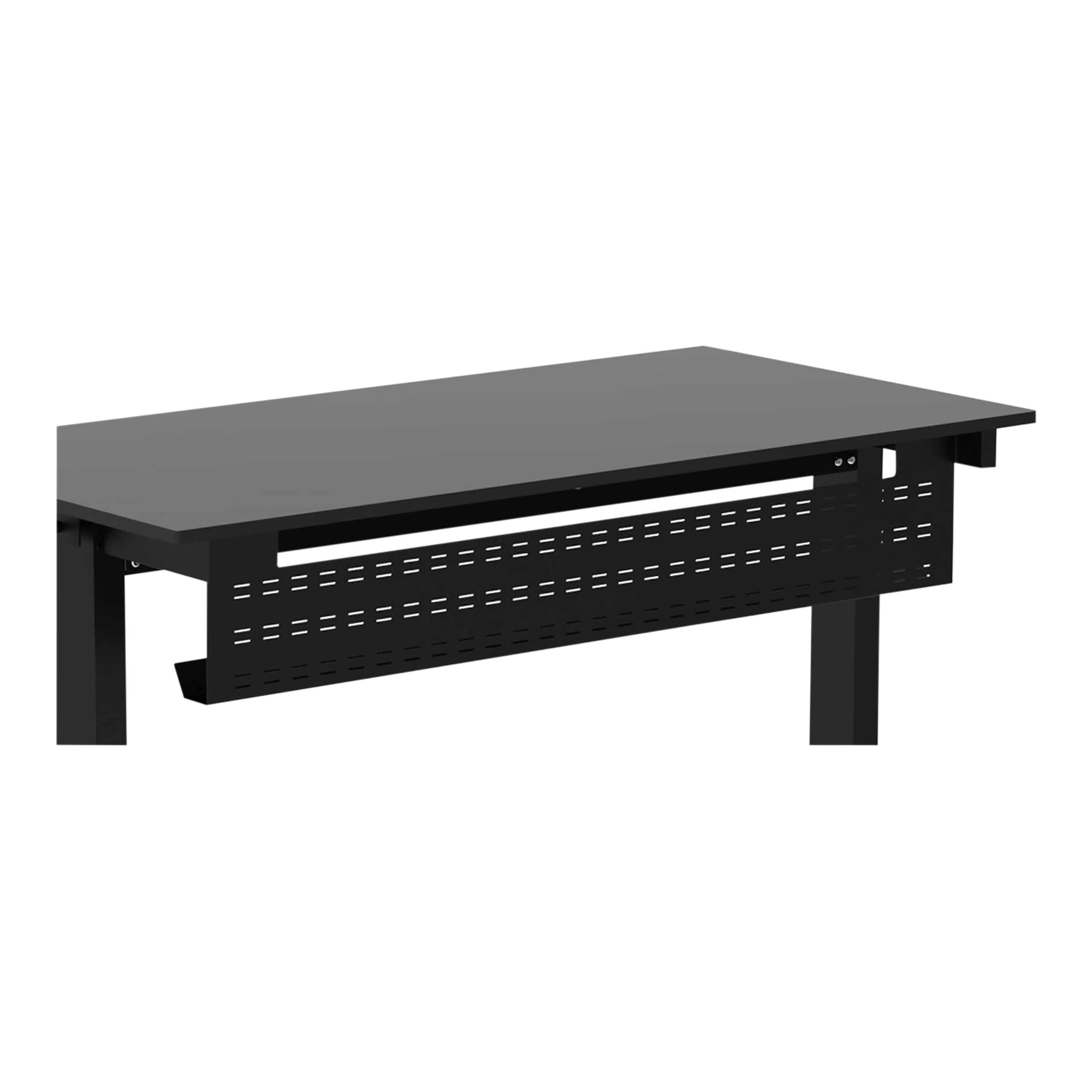Stand Up Desk Store Under Desk Cable Management Tray Black Horizontal Computer Cord Raceway and Modesty Panel (Black, 51)