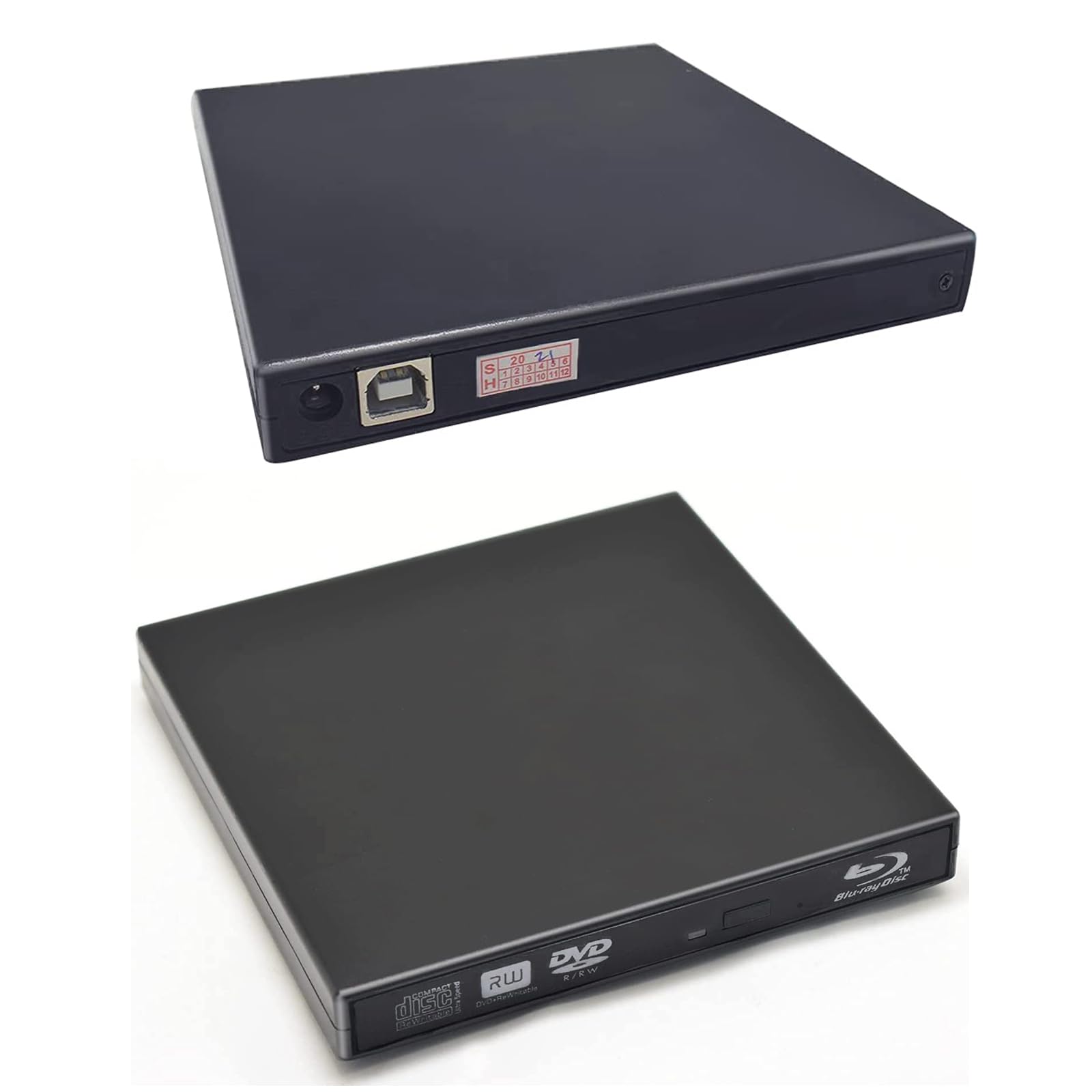 Vsvabefv External Usb Blu Ray Drive, Ultra Slim Bd/Cd/Dvd Rom Cd/Dvd Rw Blu Ray Burner Player Rewriter For Laptop/Macbook/Deskto