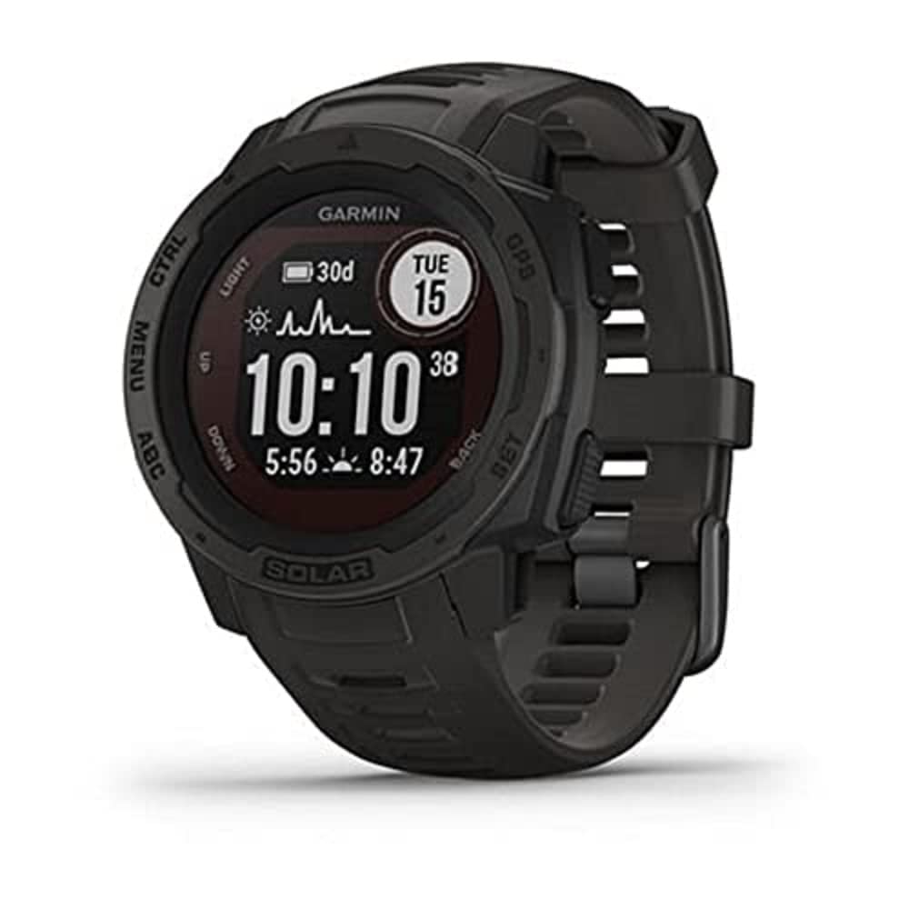 Garmin 010 02293 10 Instinct Solar, Rugged Outdoor Smartwatch With Solar Charging Capabilities, Built In Sports Apps And Health
