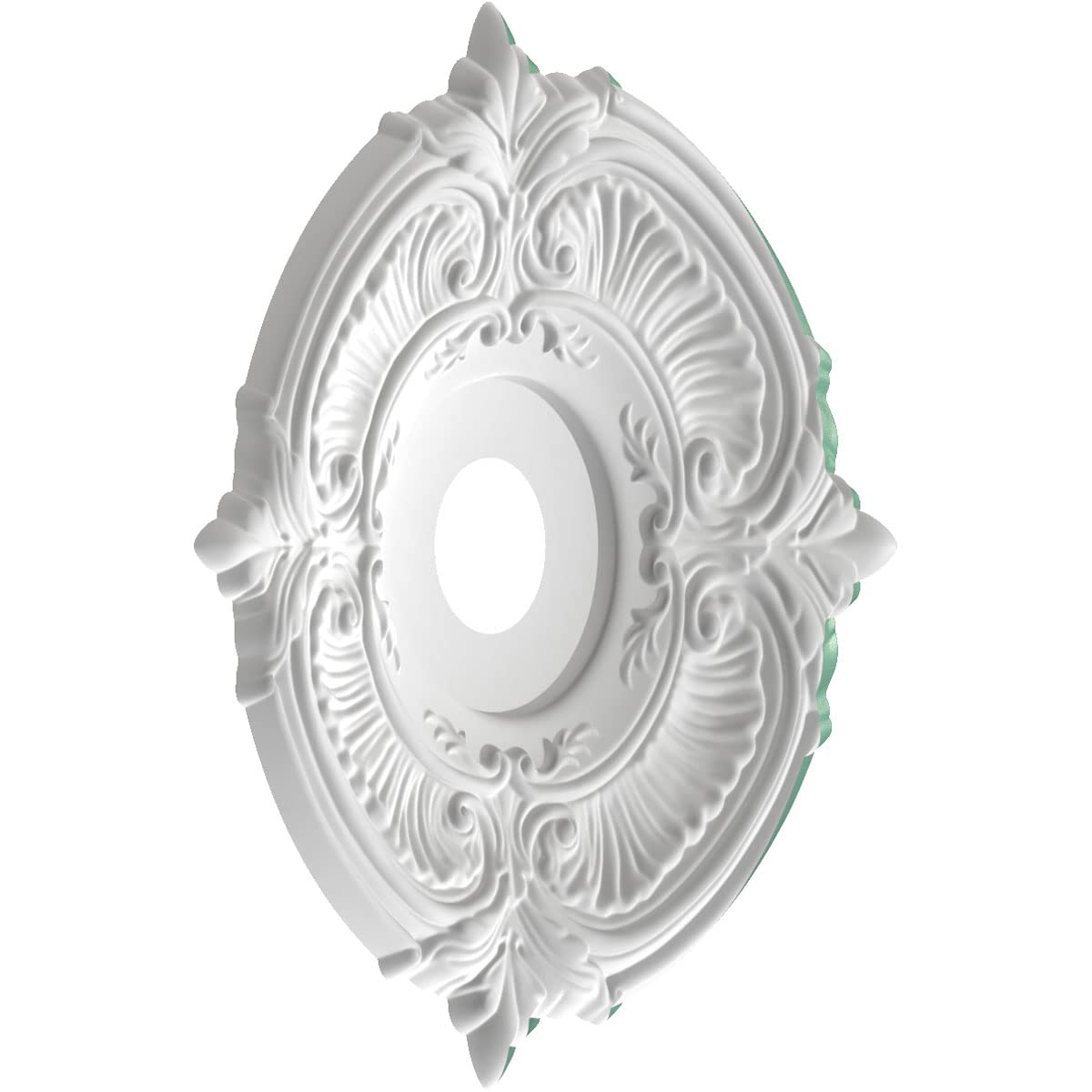 Ekena Millwork Cmp19Atfsm Attica Thermoformed Pvc Ceiling Medallion (Fits Canopies Up To 6 3/4), 19Od X 3 1/2Id X 1P, Universal