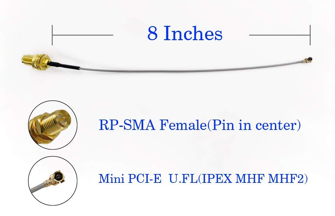 8Dbi Rp Sma Male Wifi Antenna + 20Cm U.Fl To Rp Sma Female Extension Cable For Mini Pcie Slot