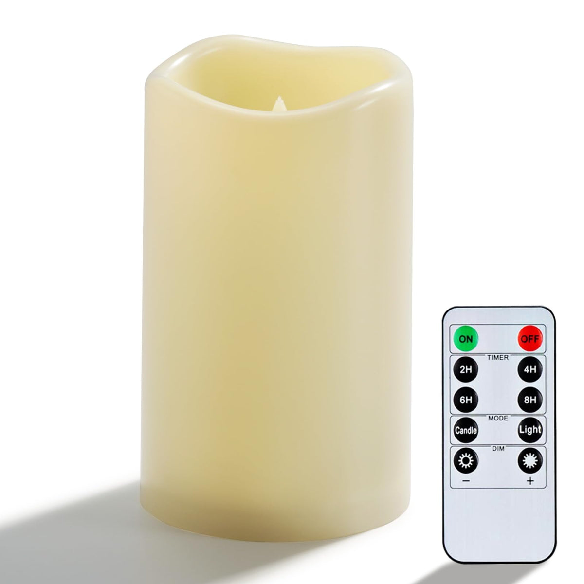Homemory 1 Pack Outdoor Waterproof Flameless Candles, Battery Operated Candles With Remote Control And Timers, Electric Fake Can