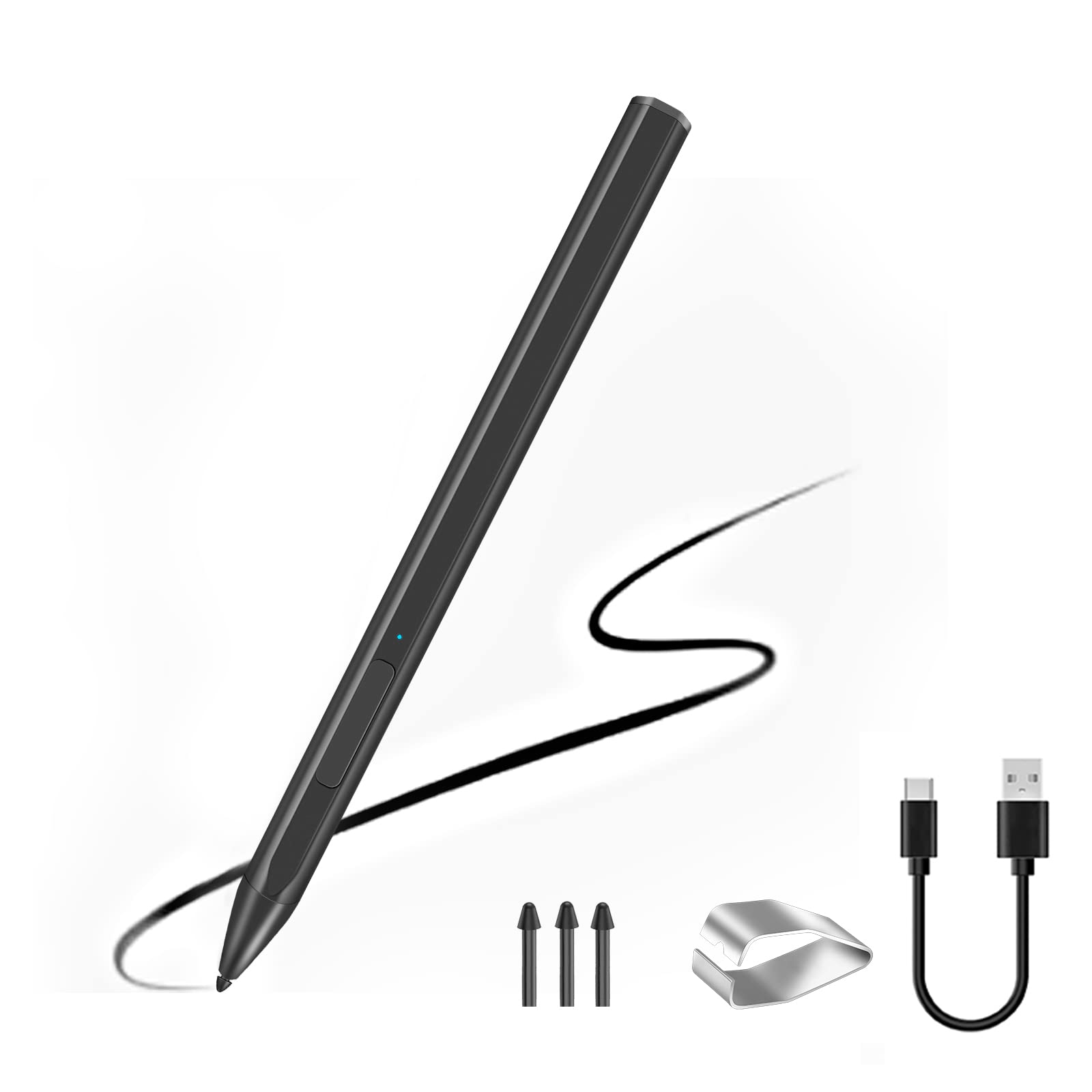 Stylus Pen For Microsoft Surface Pro8/7/6/5/4/3/X Surface Laptop/Book/Studio Surface 3/Go/Go2/Go3, 4096 Pressure Sensitivity, Ma