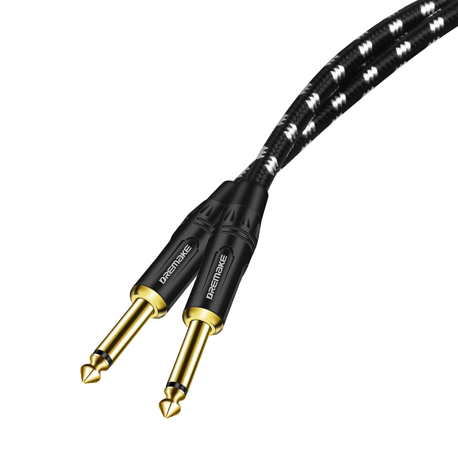 Dremake Jack 6.35Mm Ts 1/4 Inch Male To 1/4 Inch Male Guitar Cable 6.35Mm Quarter Inch Audio Guitar Instrument Speaker Cord For