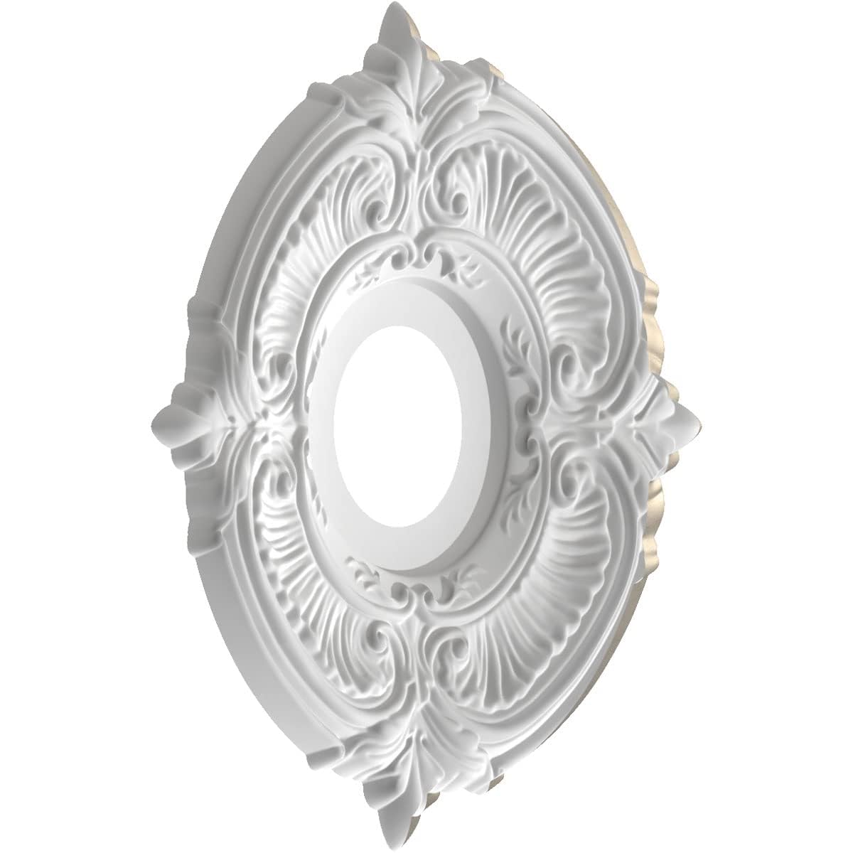Ekena Millwork Cmp13Atcsv Attica Thermoformed Pvc Ceiling Medallion (Fits Canopies Up To 5), 13Od X 3 1/2Id X 3/4P, Metallic Sil