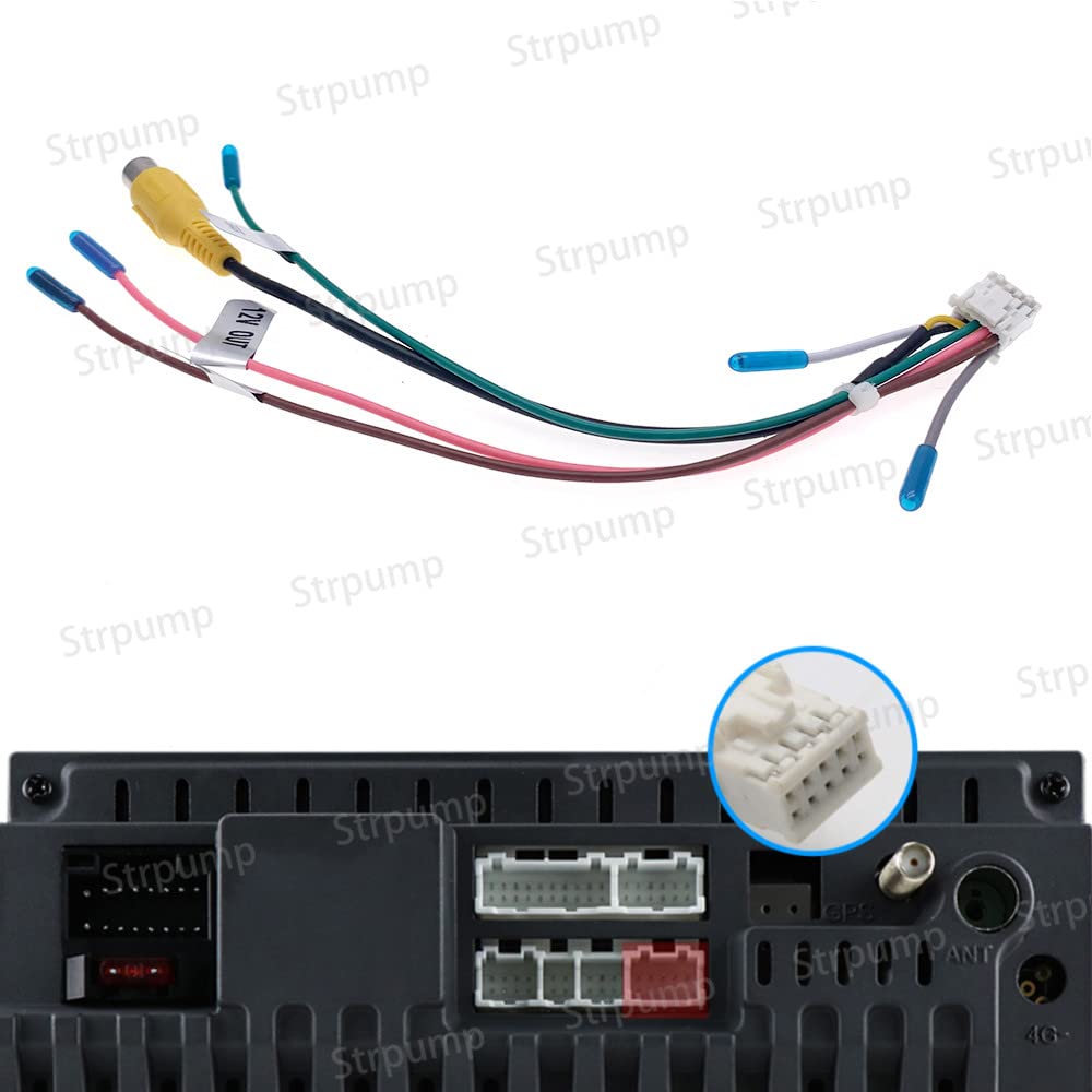 Strpump Car Radio Stereo Rearview Camera In Back Up Rearview Input Adapter Plug For Aftermarket Android Radio Stereo With 16Pin
