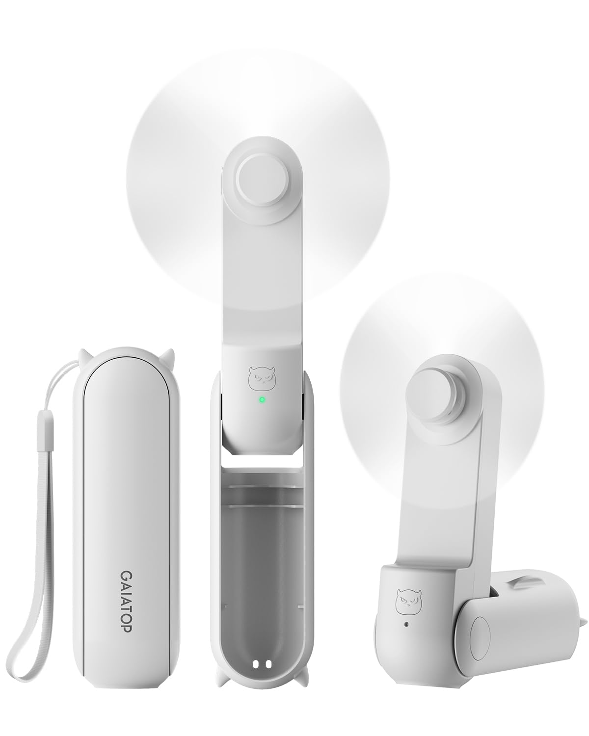 Gaiatop Portable Foldable Small Fan, Mini Hand Held Fan With Usb Rechargeable 2000Mah Battery, Eyelash Fan For Girls, Travel For