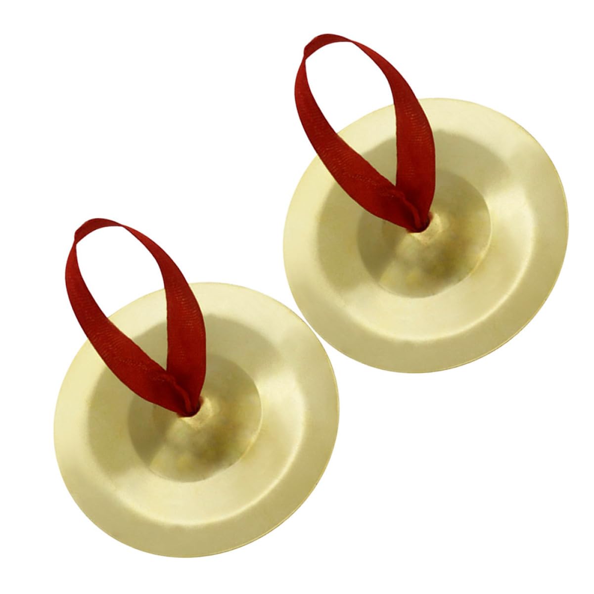 Vaguelly Mini Finger Cymbals Golden Percussion Zills for Dancing Musical Performance and Party Compact Handheld Instruments for 