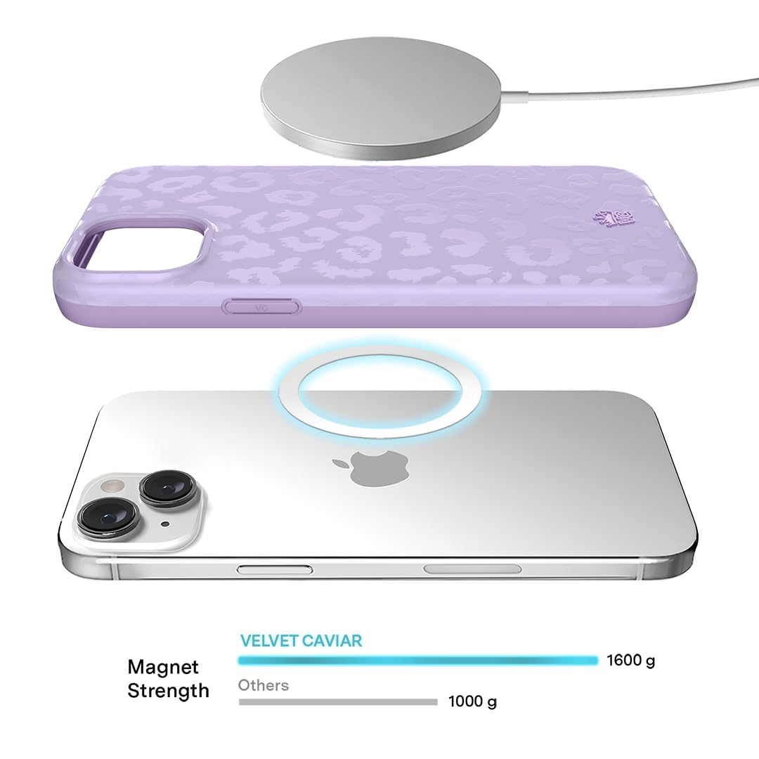 Velvet Caviar For Iphone 15 Case Purple Leopard   Compatible With Magsafe [8Ft Drop Tested]