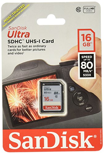 Sandisk Ultra Sdhc 16Gb 80Mb/S C10 Flash Memory Card (Sdsdunc 016G An6In)