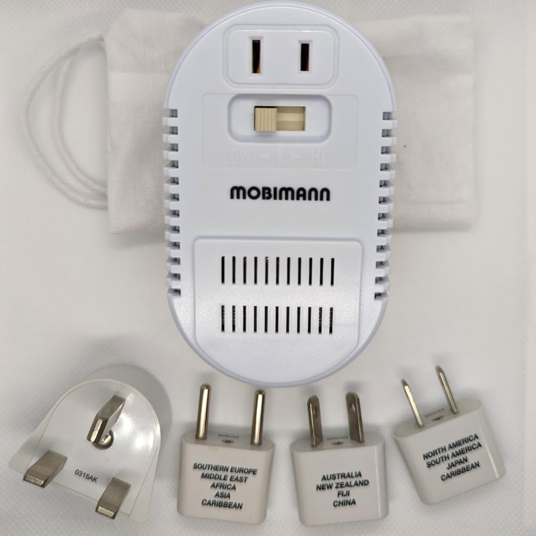 Mobimann Dual Watts Travel Voltage Converter 25/1875W, Step Down Voltage Converter 220V To 110V For Hair Straighteners, Shavers,