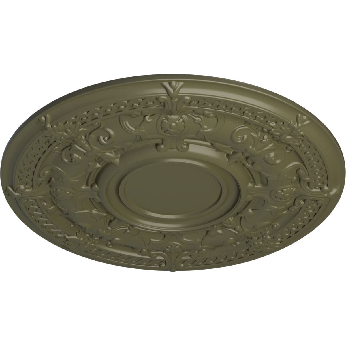Ekena Millwork Cm33Daptf Dauphine Ceiling Medallion, 33 7/8''Od X 1 3/8''P (Fits Canopies Up To 13 1/4''), Hand Painted Painted
