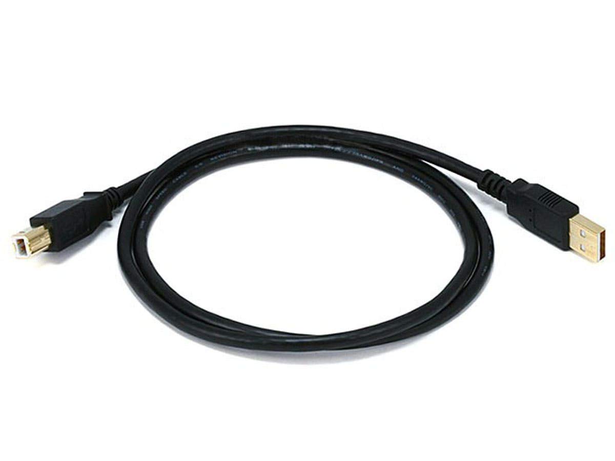 Monoprice Usb A Male To Usb B Male 2.0 Cable   28/24Awg, Shielded, Gold Plated, 3 Feet, Black